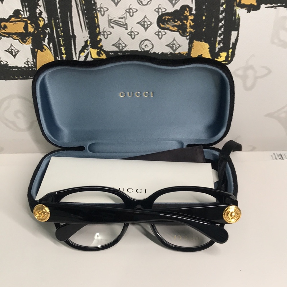 New Authentic Gucci Black Oversized Glasses GG1411O 004 - Picture 12 of 14